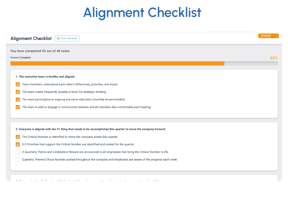 Alignment Checklist in Align